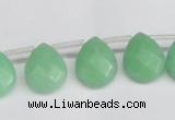 CCN3935 Top-drilled 12*15mm briolette candy jade beads wholesale