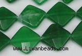 CCN405 15.5 inches 15*15mm faceted diamond candy jade beads