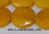 CCN4181 15.5 inches 20mm faceted coin candy jade beads wholesale