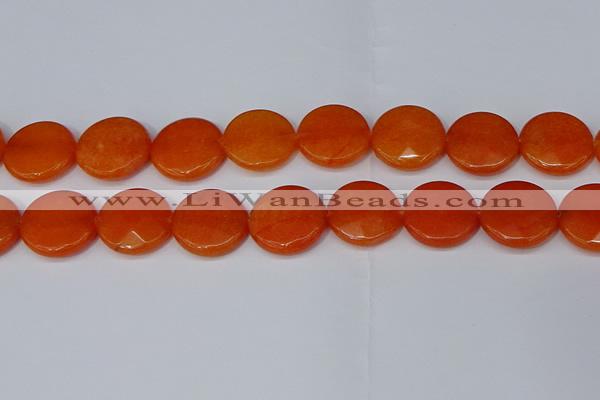 CCN4182 15.5 inches 20mm faceted coin candy jade beads wholesale