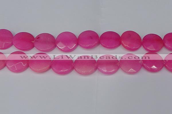 CCN4184 15.5 inches 20mm faceted coin candy jade beads wholesale