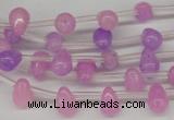 CCN430 15.5 inches Top-drilled 6*9mm teardrop candy jade beads