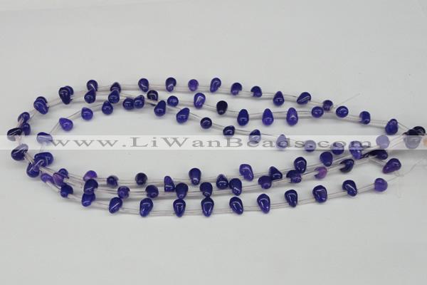 CCN441 15.5 inches Top-drilled 6*9mm teardrop candy jade beads