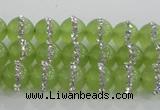 CCN4620 15.5 inches 6mm round candy jade with rhinestone beads