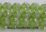 CCN4622 15.5 inches 10mm round candy jade with rhinestone beads