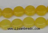 CCN475 15.5 inches 12mm flat round candy jade beads wholesale