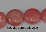 CCN495 15.5 inches 20mm flat round candy jade beads wholesale