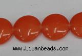 CCN496 15.5 inches 20mm flat round candy jade beads wholesale