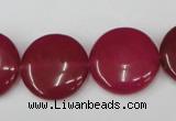 CCN497 15.5 inches 20mm flat round candy jade beads wholesale