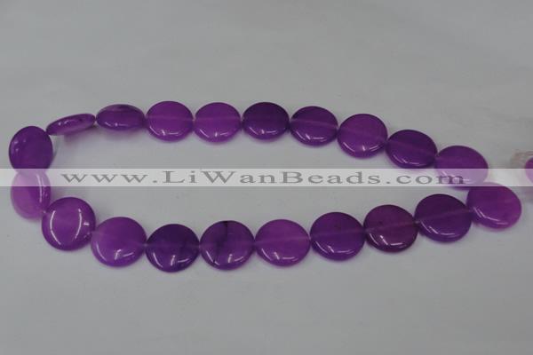 CCN501 15.5 inches 20mm flat round candy jade beads wholesale