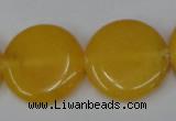 CCN505 15.5 inches 25mm flat round candy jade beads wholesale