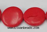 CCN506 15.5 inches 25mm flat round candy jade beads wholesale