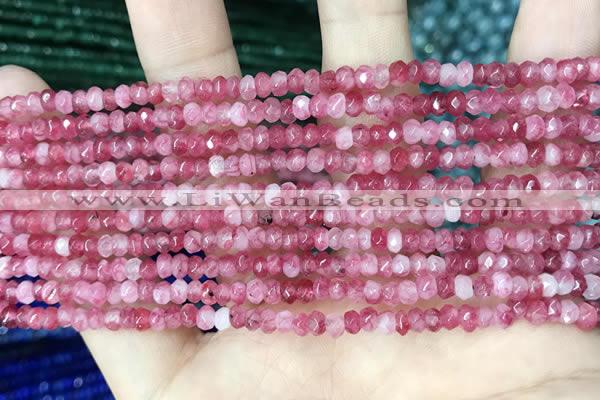 CCN5105 15 inches 3*4mm faceted rondelle candy jade beads