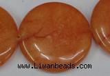 CCN511 15.5 inches 35mm flat round candy jade beads wholesale