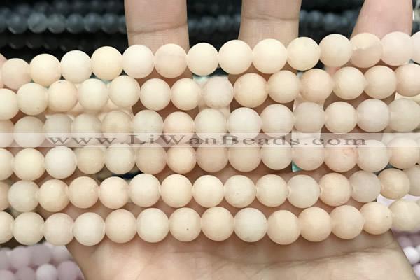 CCN5585 15 inches 8mm round matte candy jade beads Wholesale