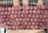 CCN5717 15 inches 8mm faceted round candy jade beads