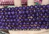 CCN5737 15 inches 8mm faceted round candy jade beads