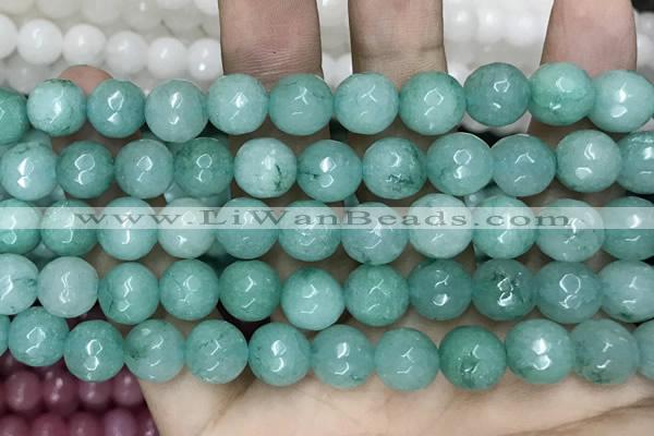 CCN5786 15 inches 10mm faceted round candy jade beads