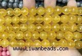 CCN5794 15 inches 10mm faceted round candy jade beads