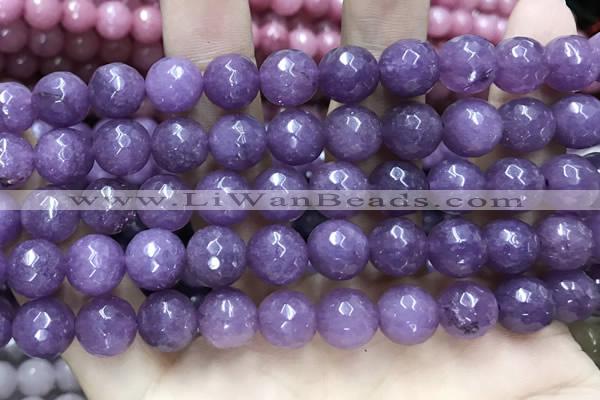 CCN5797 15 inches 10mm faceted round candy jade beads