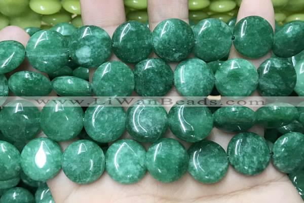 CCN5908 15 inches 15mm flat round candy jade beads Wholesale