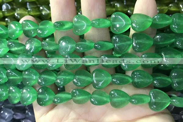 CCN5927 15 inches 12*12mm heart candy jade beads Wholesale