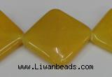 CCN605 15.5 inches 25*25mm diamond candy jade beads wholesale