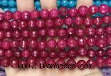 CCN6316 15.5 inches 8mm faceted round candy jade beads Wholesale