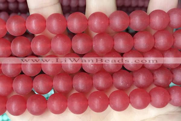 CCN6361 15.5 inches 6mm, 8mm, 10mm & 12mm round matte candy jade beads