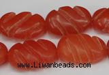 CCN682 15.5 inches 15*23mm carved oval candy jade beads wholesale