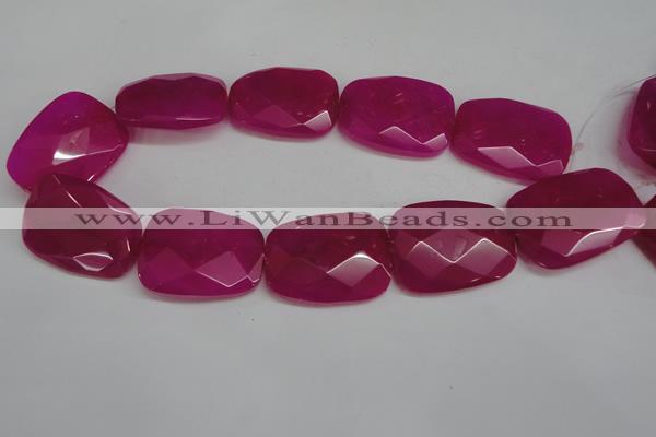 CCN703 15.5 inches 30*40mm faceted trapezoid candy jade beads