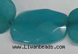 CCN710 15.5 inches 30*40mm faceted trapezoid candy jade beads