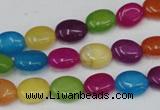 CCN724 15.5 inches 8*10mm oval candy jade beads wholesale