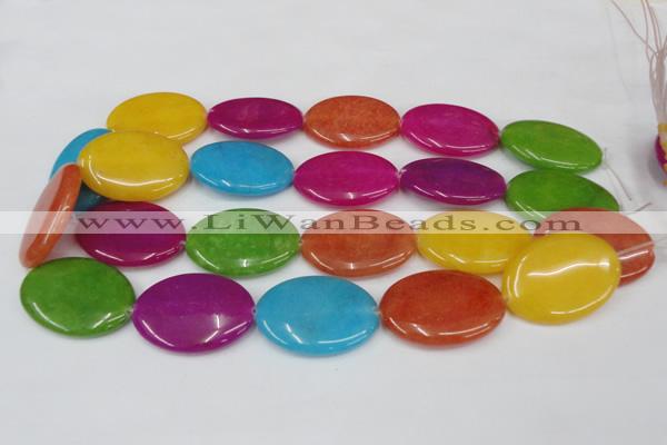 CCN726 15.5 inches 25*35mm oval candy jade beads wholesale