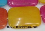 CCN731 15.5 inches 25*35mm rectangle candy jade beads wholesale