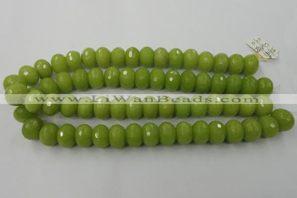 CCN935 15.5 inches 12*16mm faceted rondelle candy jade beads