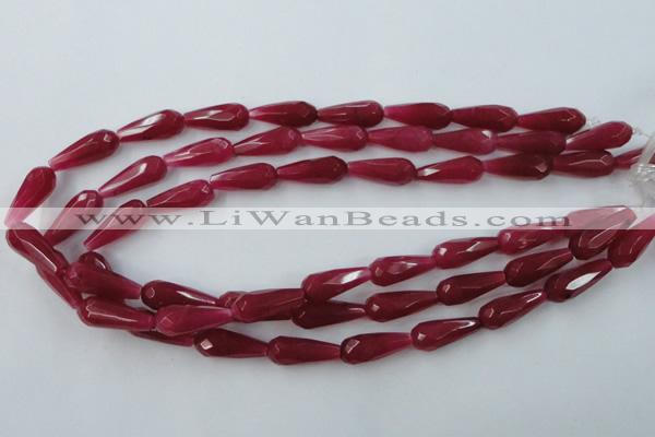 CCN976 15.5 inches 9*22mm faceted teardrop candy jade beads