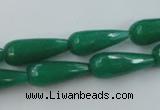 CCN978 15.5 inches 9*22mm faceted teardrop candy jade beads