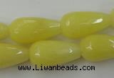 CCN993 15.5 inches 13*25mm faceted teardrop candy jade beads