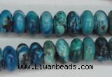 CCO172 15.5 inches 6*12mm rondelle dyed natural chrysotine beads