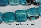 CCO186 15.5 inches 18*18mm square dyed natural chrysotine beads