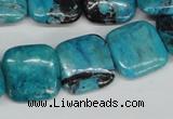 CCO187 15.5 inches 22*22mm square dyed natural chrysotine beads