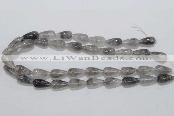 CCQ104 15.5 inches 10*20mm teardrop cloudy quartz beads wholesale