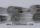 CCQ105 15.5 inches 10*30mm teardrop cloudy quartz beads wholesale