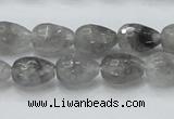 CCQ108 15.5 inches 10*14mm faceted teardrop cloudy quartz beads