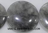 CCQ124 15.5 inches 50mm coin cloudy quartz beads wholesale