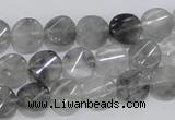 CCQ126 15.5 inches 10mm twisted coin cloudy quartz beads wholesale