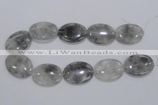 CCQ150 15.5 inches 30*40mm oval cloudy quartz beads wholesale