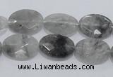 CCQ154 15.5 inches 13*18mm faceted oval cloudy quartz beads wholesale