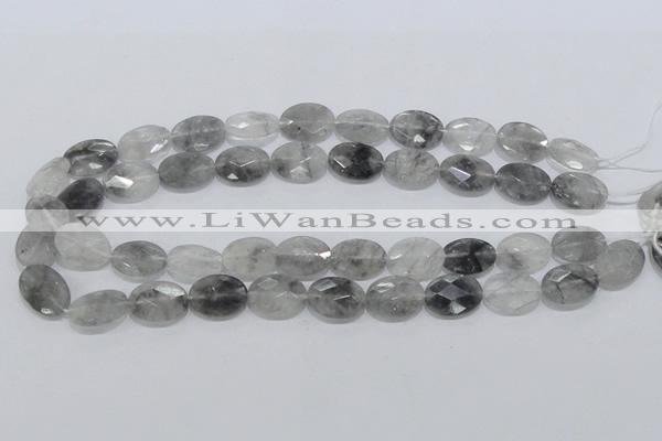 CCQ154 15.5 inches 13*18mm faceted oval cloudy quartz beads wholesale